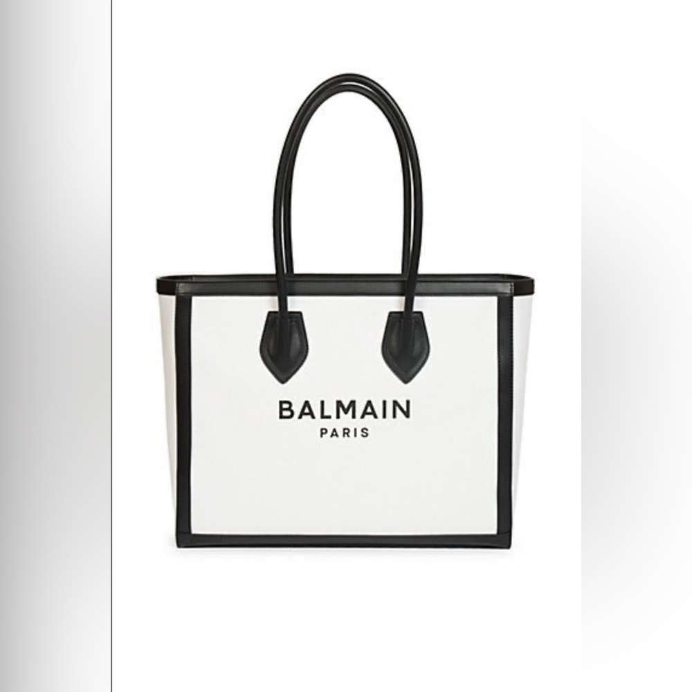 B-Army Leather-Trimmed Canvas Shopper Tote